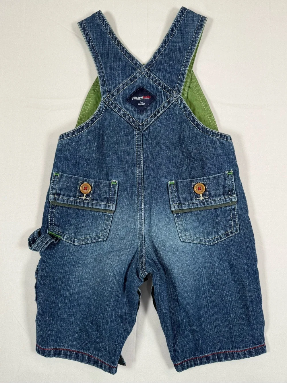 VINTAGE OSHKOSH Boys Denim Overalls 6M Y2K Carpenter Utility 2006 Retro Workwear
